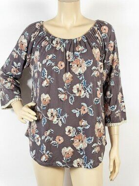 AMANA Floral Off-Shoulder Blouse, Size Large